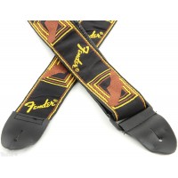 Fender Monogrammed Strap. Black/Yellow/Brown Fender Monogrammed Strap. Black/Yellow/Brown